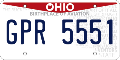 OH license plate GPR5551