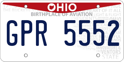 OH license plate GPR5552