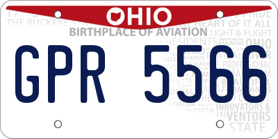 OH license plate GPR5566