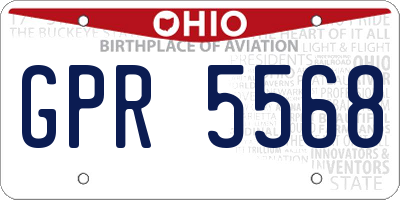 OH license plate GPR5568