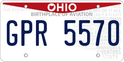 OH license plate GPR5570