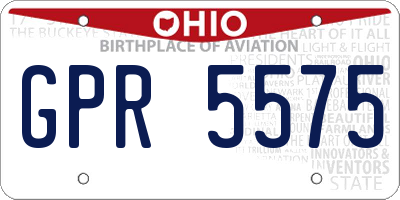 OH license plate GPR5575