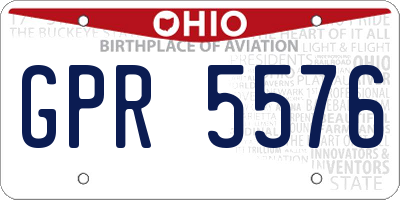 OH license plate GPR5576