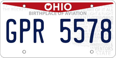 OH license plate GPR5578