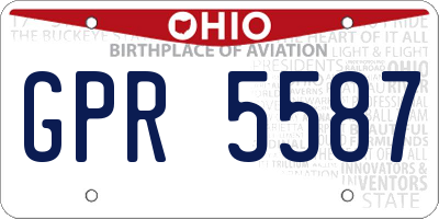 OH license plate GPR5587