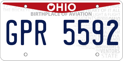 OH license plate GPR5592