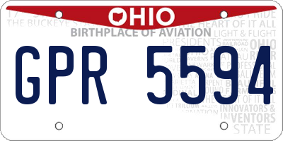 OH license plate GPR5594