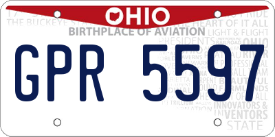 OH license plate GPR5597