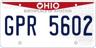 OH license plate GPR5602