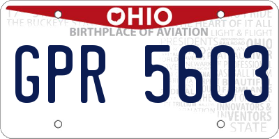 OH license plate GPR5603