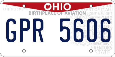 OH license plate GPR5606