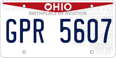 OH license plate GPR5607