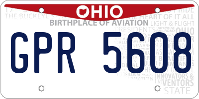 OH license plate GPR5608