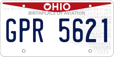 OH license plate GPR5621