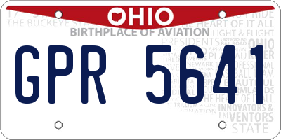 OH license plate GPR5641