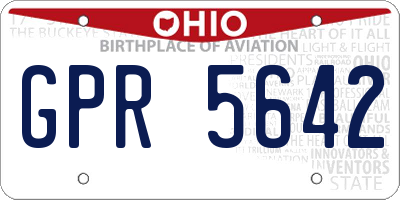 OH license plate GPR5642