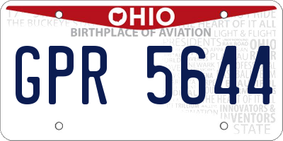 OH license plate GPR5644