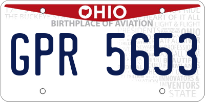 OH license plate GPR5653