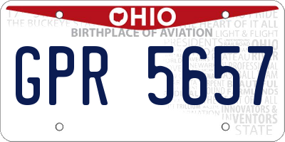 OH license plate GPR5657