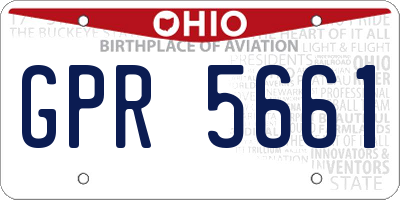 OH license plate GPR5661