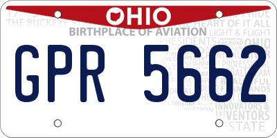 OH license plate GPR5662