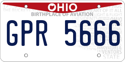 OH license plate GPR5666