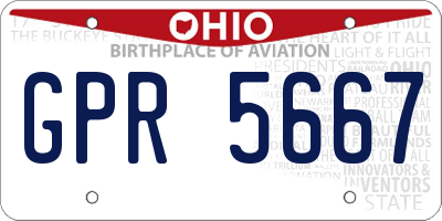 OH license plate GPR5667
