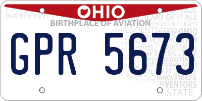 OH license plate GPR5673