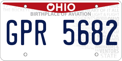 OH license plate GPR5682