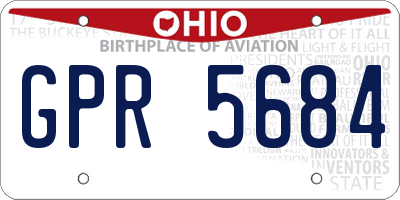 OH license plate GPR5684