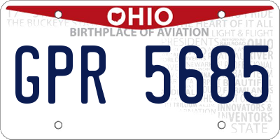 OH license plate GPR5685