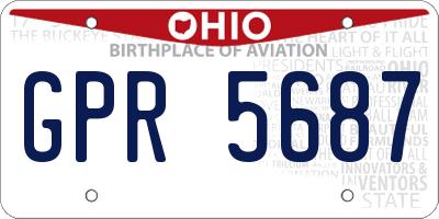 OH license plate GPR5687