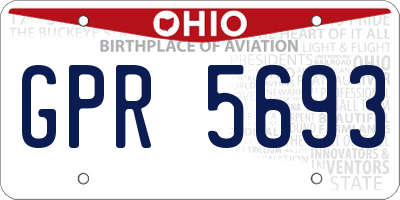 OH license plate GPR5693