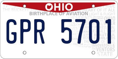 OH license plate GPR5701