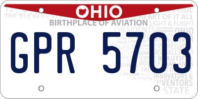 OH license plate GPR5703