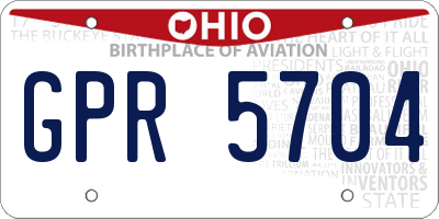 OH license plate GPR5704