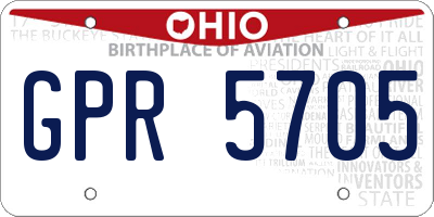 OH license plate GPR5705