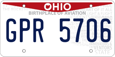 OH license plate GPR5706