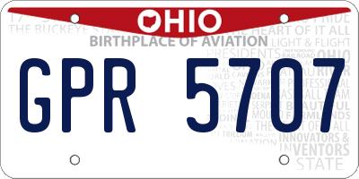 OH license plate GPR5707