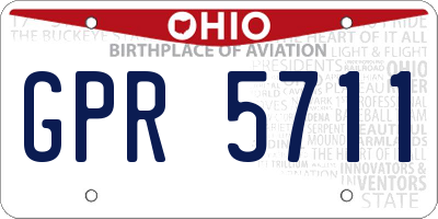 OH license plate GPR5711