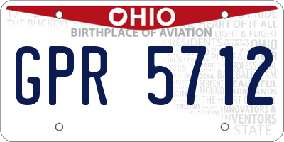 OH license plate GPR5712