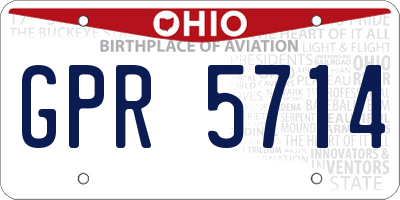 OH license plate GPR5714