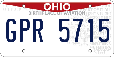 OH license plate GPR5715