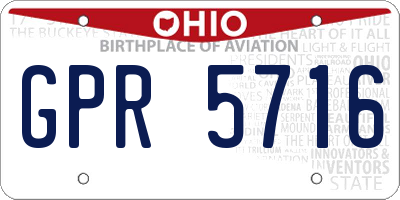 OH license plate GPR5716