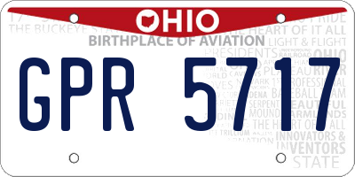 OH license plate GPR5717