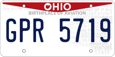 OH license plate GPR5719
