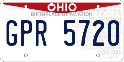 OH license plate GPR5720