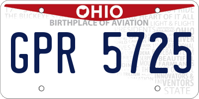 OH license plate GPR5725