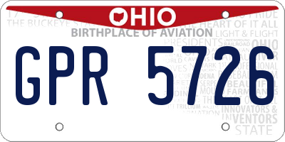 OH license plate GPR5726