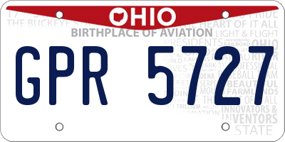 OH license plate GPR5727